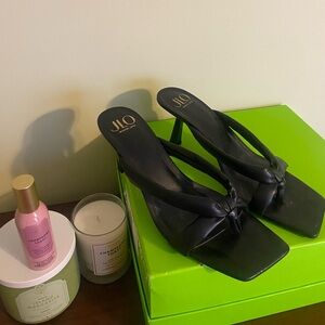 Jennifer Lopez Black Heeled Sandals